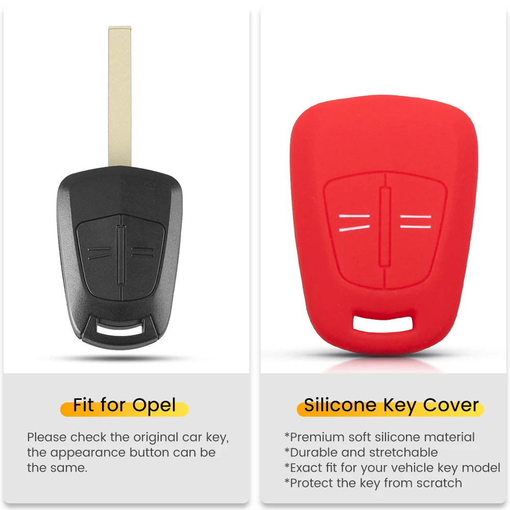 KEYYOU For Opel Vauxhall Corsa D ASTRA H Meriva Holden Astra Zafira Signum Agila Vectra  2 Buttons Silicone Car Key Case Cover