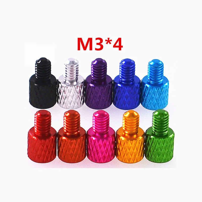 1Pcs -20Pcs M3x4mm/5mm Colourful Aluminum Knurled Head Computer Case Screw Hand Tighten Thumb Screws