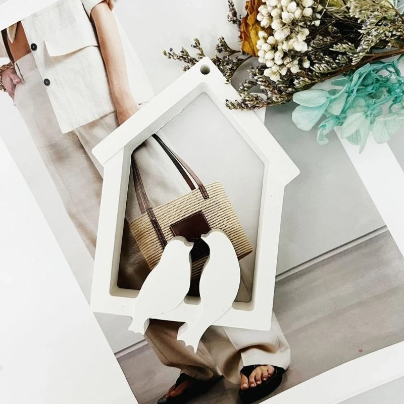 الطيور البيت جدار معلقة قوالب السيليكون الزخرفية معلقة قوالب الزخرفة اللصقات الصبغات القالب ديكورات المنزل #4