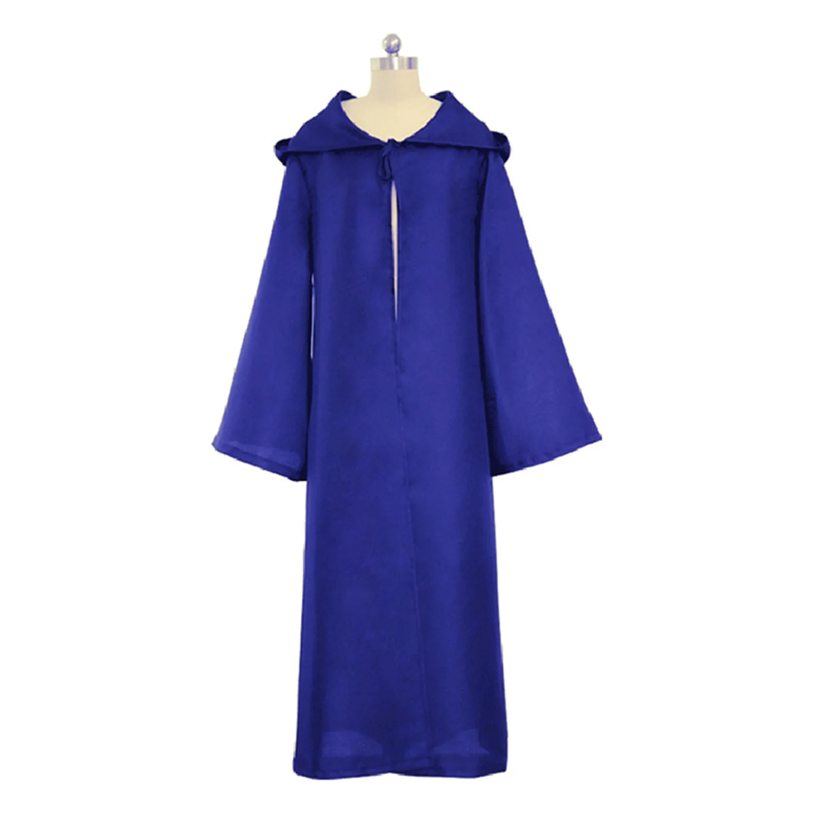 Aldult Sorcerer Hooded Robe Cloak Medieval Cape Cosplay Costume for Women Men Halloween Party Witch Wizard Disguise Top