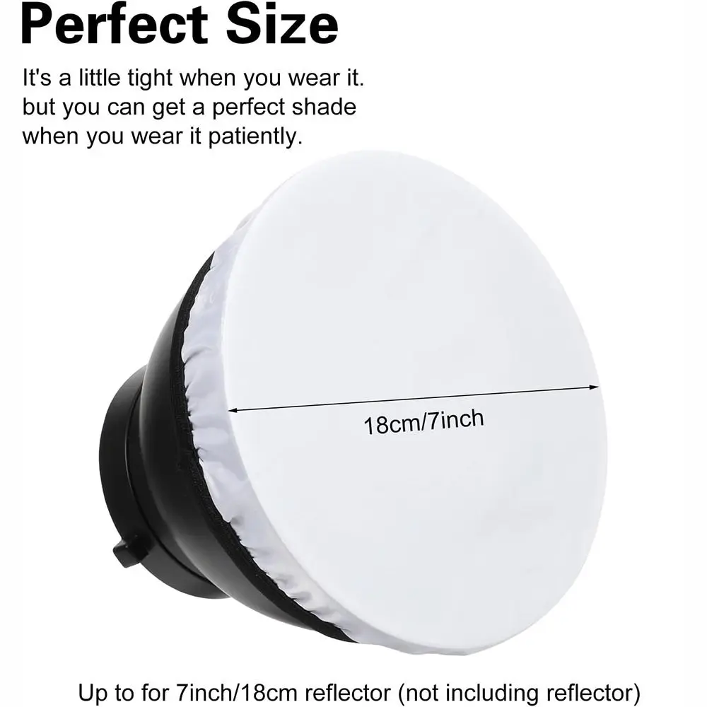 New White Soft Light Diffuser Sock Standard Nylon Diffuser Cloth 7" 180mm Diffuser Shade Dish