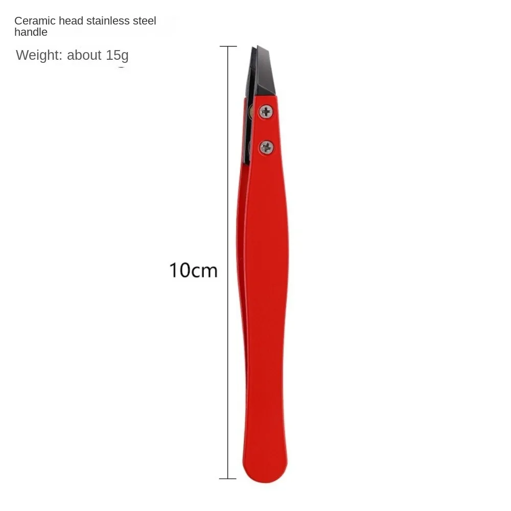 Zirconia Ceramic Eyebrows Tweezers Stainless Steel Tips Edges Eyelash Tweezers Eyebrows Beards Hair Pointed Tweezers