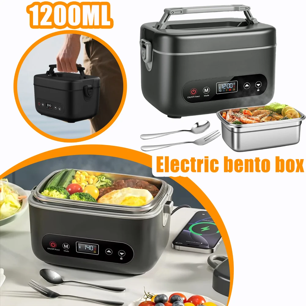 

Electric Lunch Box with Compartments 12000mAh Capacity Automatic Temperature Control Leak-proof Perfect For Offices And Trucks