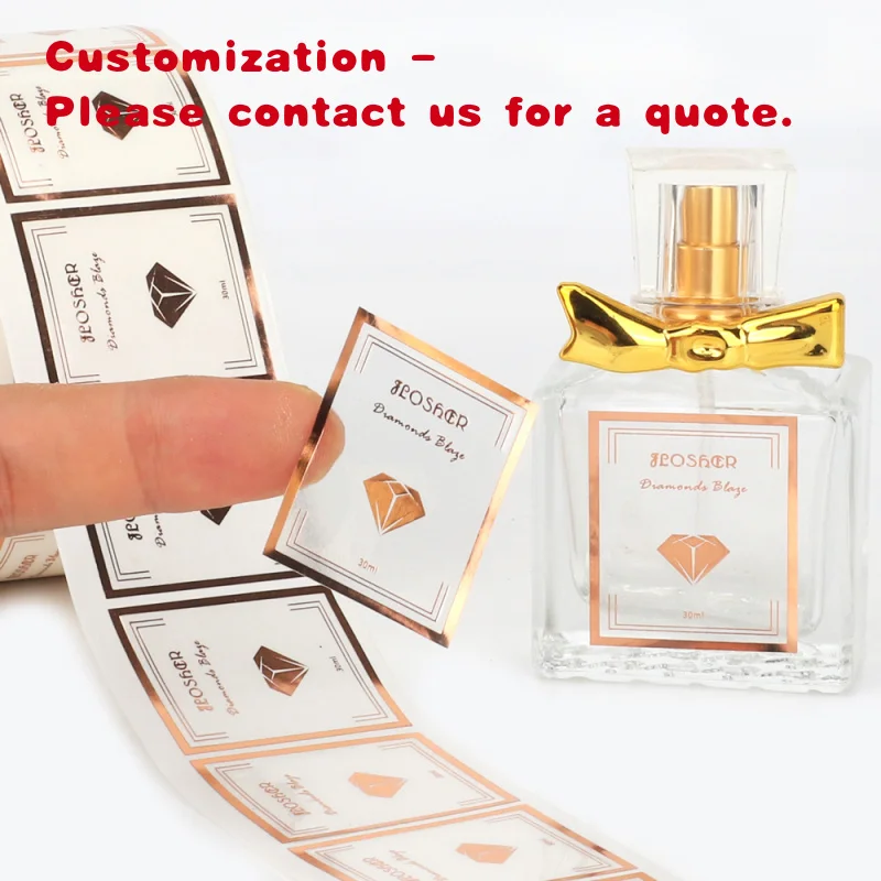 custom.Custom Premium Perfume 3D Metallic Label Bottle Holographic Raised Foil Sticker Transparent Packaging Lab