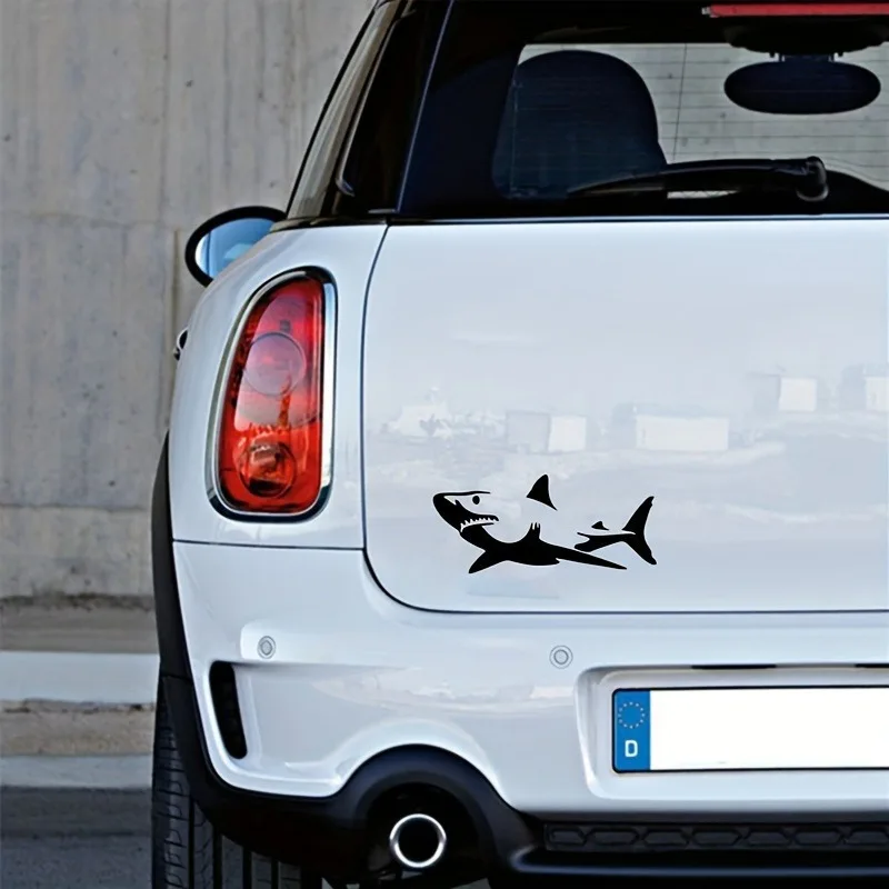 Cute Shark Motorcycle Stickers for Fuel Tank Fairing Waterproof Vinyl Decals Car Body Window Cool Decoration Durable Decals