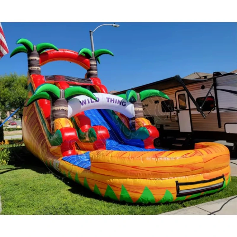 

Marble Water Slide Inflatable Adult Water Slide Bounce House Wildlife Summer Slide