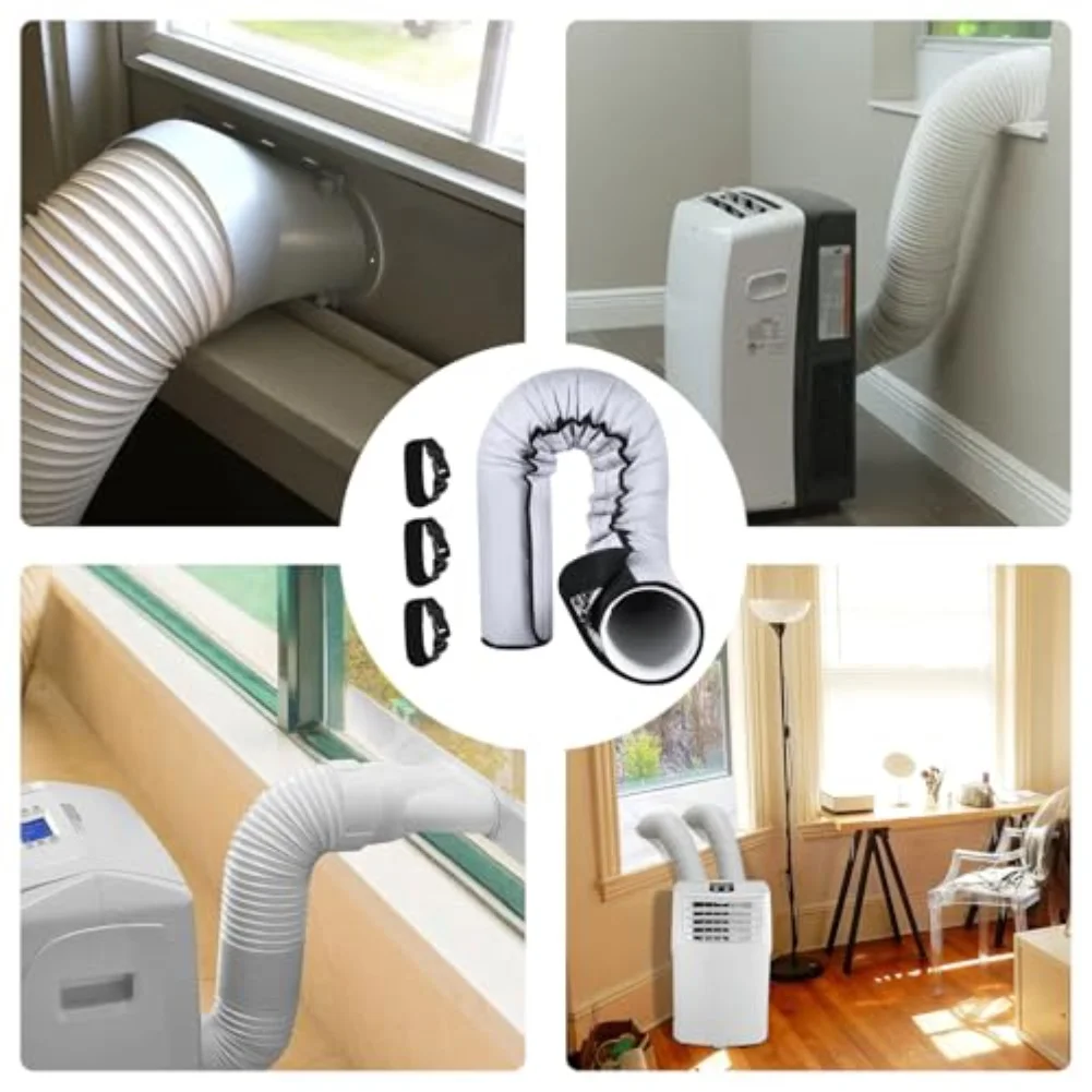 Portable AC Hose Insulation Sleeve with Tie Straps Enhances Cooling Performance Suitable for Home and Portable Units