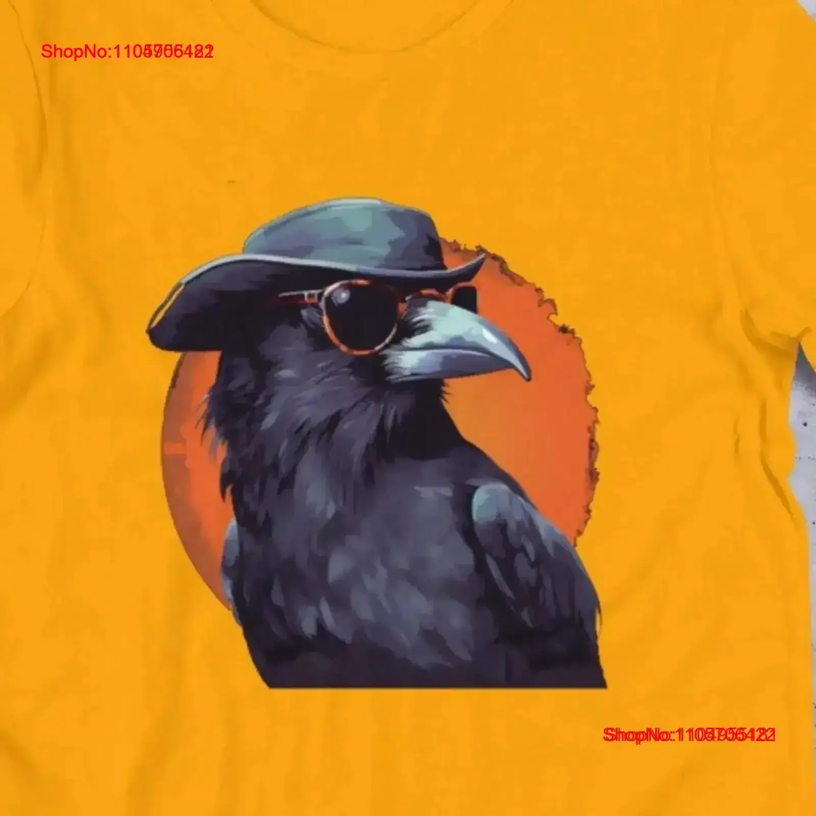 Shady Raven Hip Crow with Sunglasses and Hat T Shirt for Effortless Coolness Avian Style Statements vintage Washed Stylish