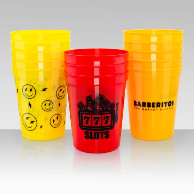 10 00piece.Custom.Customized 12oz 16oz and 18oz Colorful Drinking Cups Made of Durable PP Hard Plastic Party  Stadium Hydrat