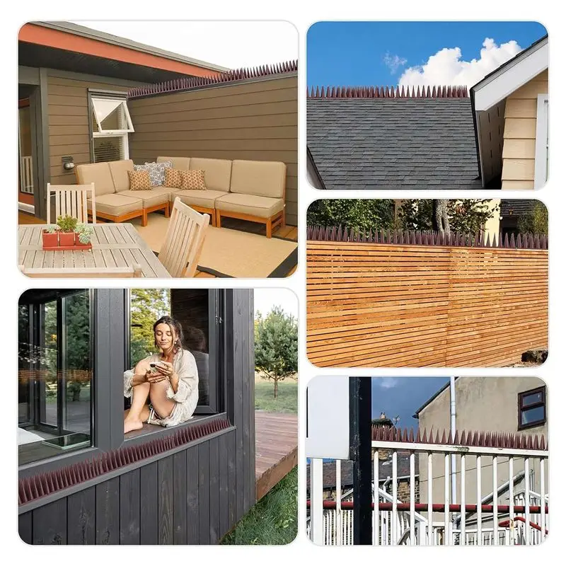 PZHI Bird Deterrent Spikes 20 PCS, Plastic Fence Spikes for Roof Railing, Humane Bird Repellent for Outdoor Garden Balcony
