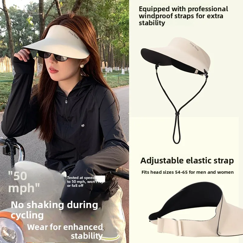 Sun Protection Hat Seamless Foldable Spring Summer New Style Empty Top UV Protection Hat Breathable Comfortable for All Ages
