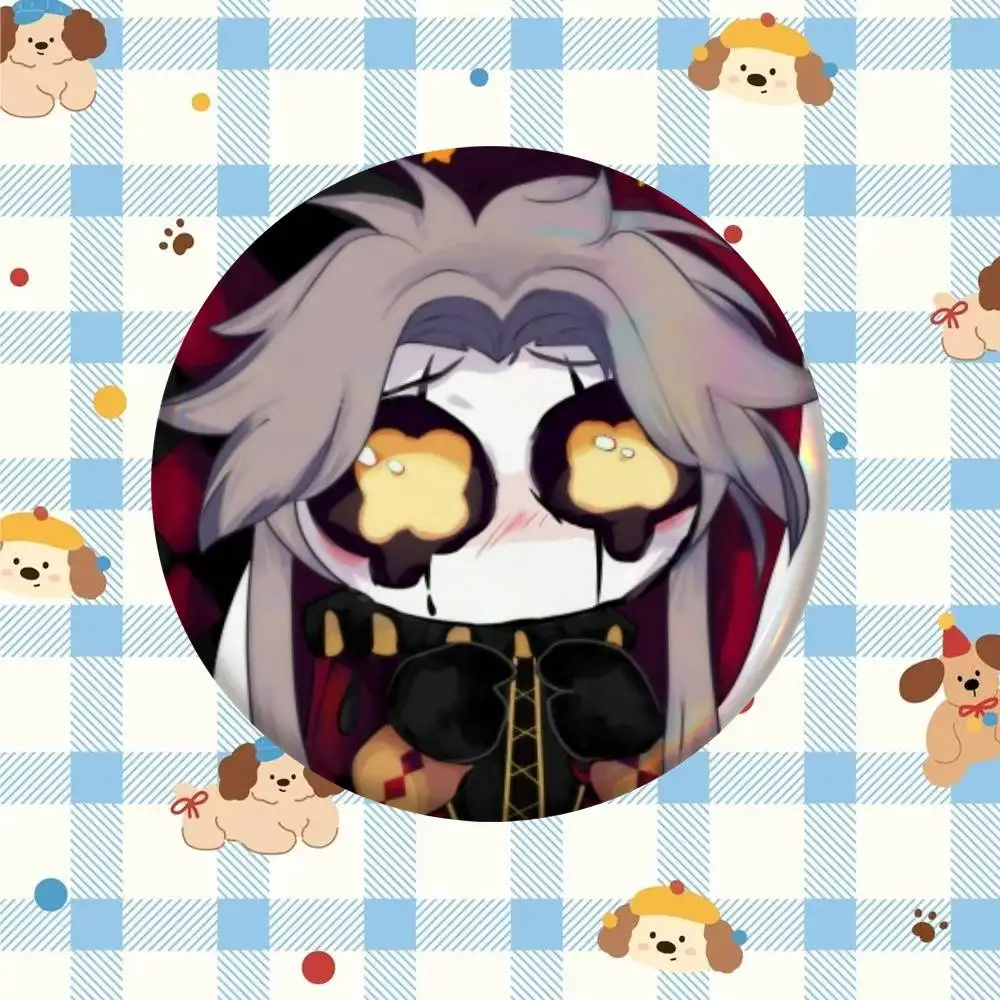 Freakish Pierrot Circus Bash Anime Badge Tinplate Meme Round Brooch For Hat Bag Creative Lapel Jewelry Accessories Gifts