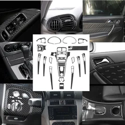 For Mercedes Benz C-CLASS W203 2005-2007 Interior Decoration Carbon Fiber Air Vent Gear Panel Sticker Styling Accessories