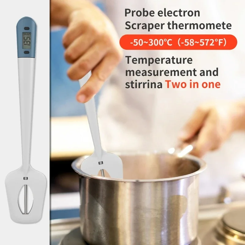 Food Grade Silicone Digital Candy Spatula with Built-in Thermometer Accurate Temperature Reading for Candy Chocolate Cake Meat