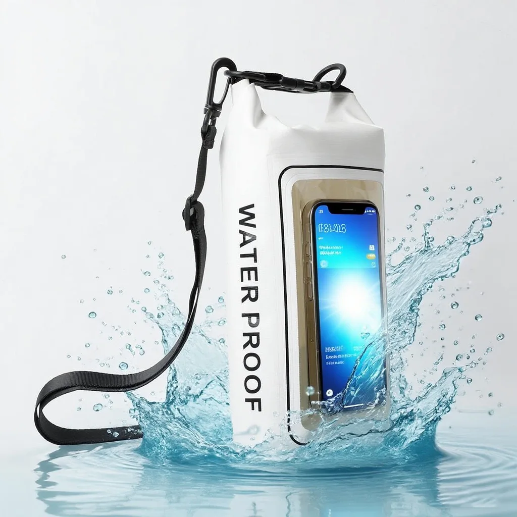 New 2L Waterproof Bag Outdoor Cross-body Bag 2-in-1 Touch Screen Mobile Phone Waterproof Bag PVC Swimming Waterproof