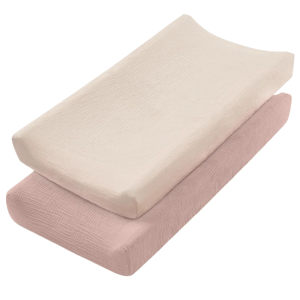 

2 шт. дышащий хлопковый чехол для пеленания, многоразовые простыни, чехол для пеленального коврика, ультрамягкий чехол для подгузника, встроенные простыни