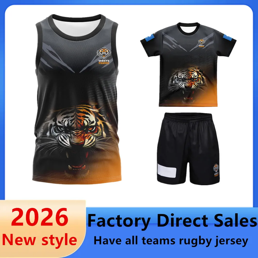 kids set 2026 2027 WESTS TIGERS rugby jersey Vest Hoodie t-shirt Woman man children Australia rugby shirt big size 4xl5xl