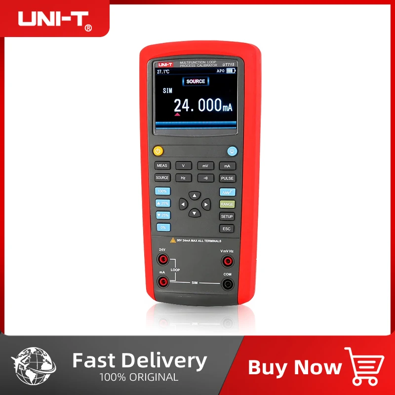 

UNI-T UT714 UT715 UT725 Multifunction Loop Process Calibrator DC Voltage and Current Output/Measurement Loop Calibrator