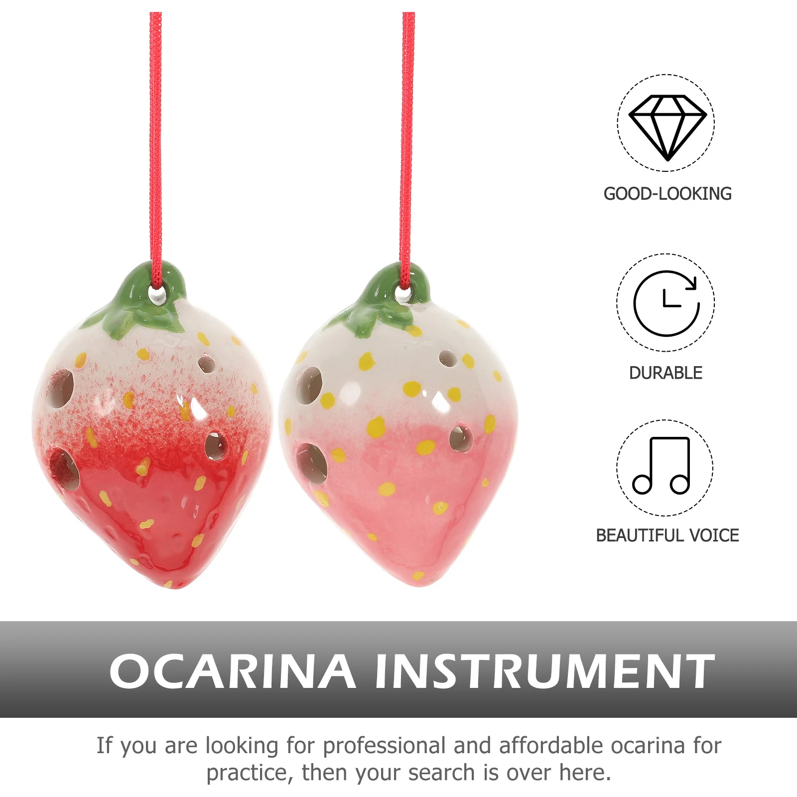 

2Sets 6-Hole Ocarina Children Practice Wind Instrument Innovative Design Long Service Life Craftsmanship 6-Hole Ocarina