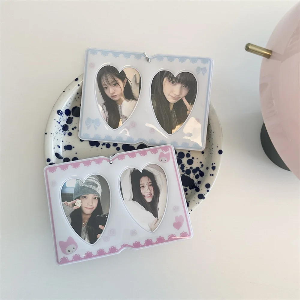 Niedlicher Doppelkartenhalter 3-Zoll-Paar-Fotoschutzhülle Kpop-Idol-Fotokartenhalter Anhänger-Ornamente – Detail 5