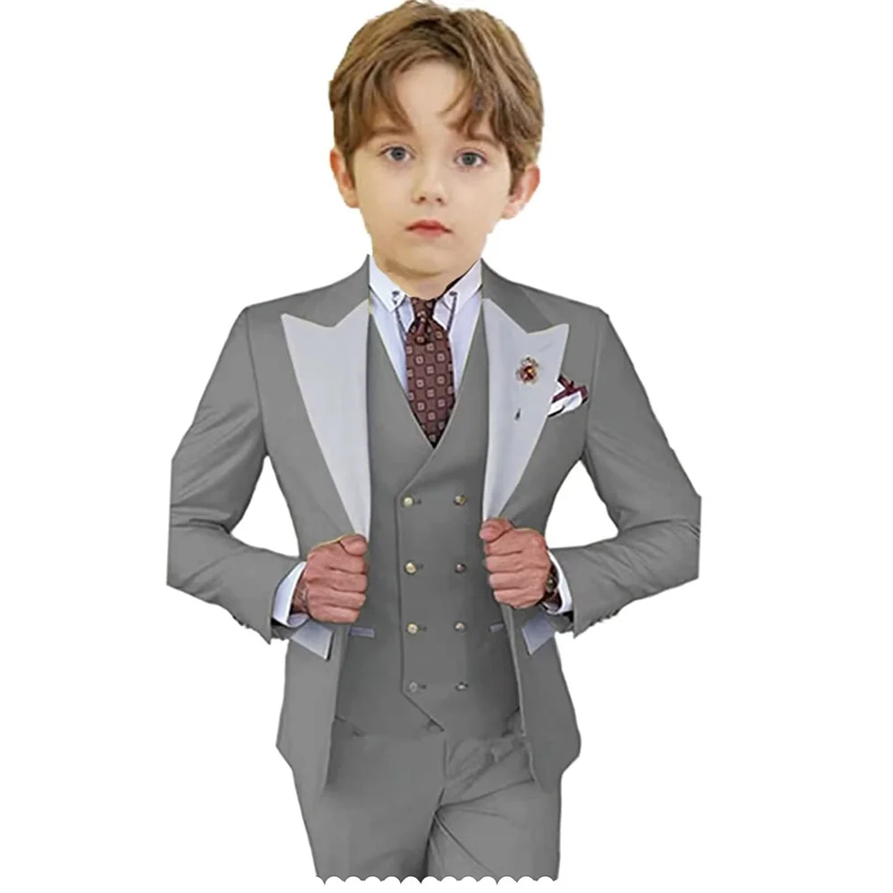 Customize Handsome Boys 4 Pieces Wedding Set Colorful School Kids Tuxedo Suits Formal Slim Fit Suit Set For Four Season