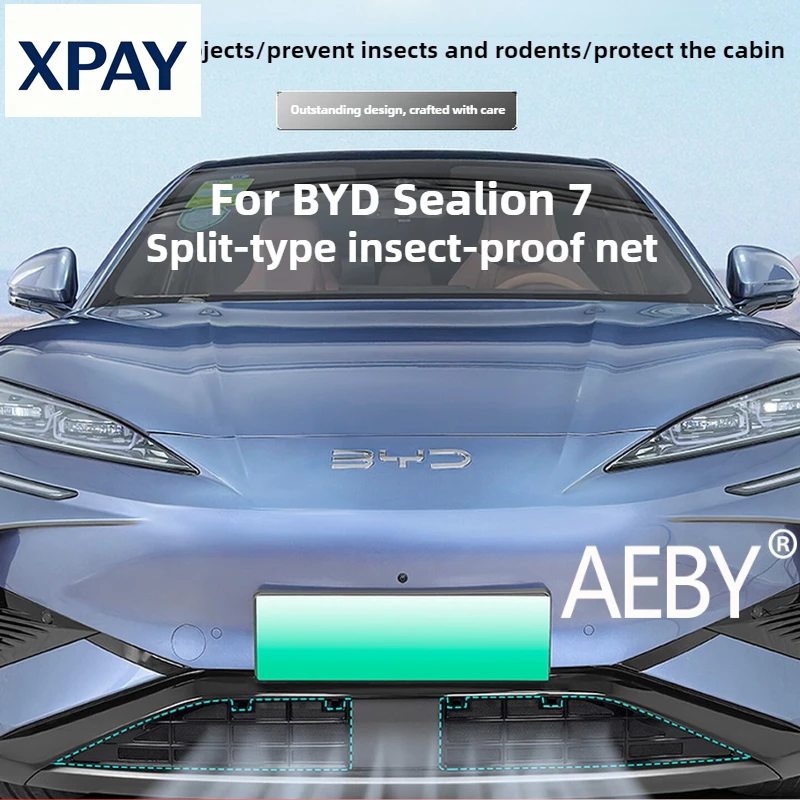 New Car EBY For BYD Sealion 7 2024 Car Grill Mesh, Clip-On Front Bumper Bug Shield, Anti-Mosquito Protection, Car Exterior Acces