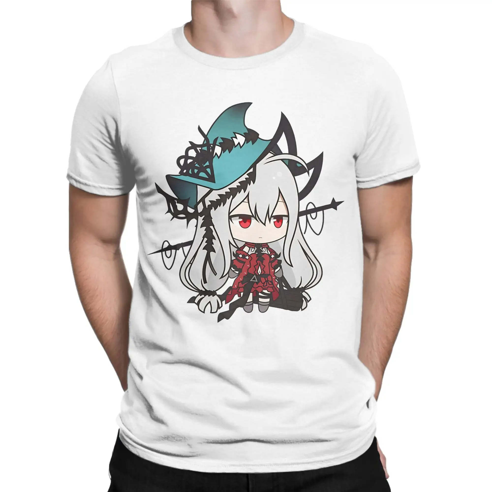 Vintage Skadi The Corrupting Heart Arknights T-Shirts Men Crewneck Pure Cotton T Shirt  Short Sleeve Tees Party Clothing