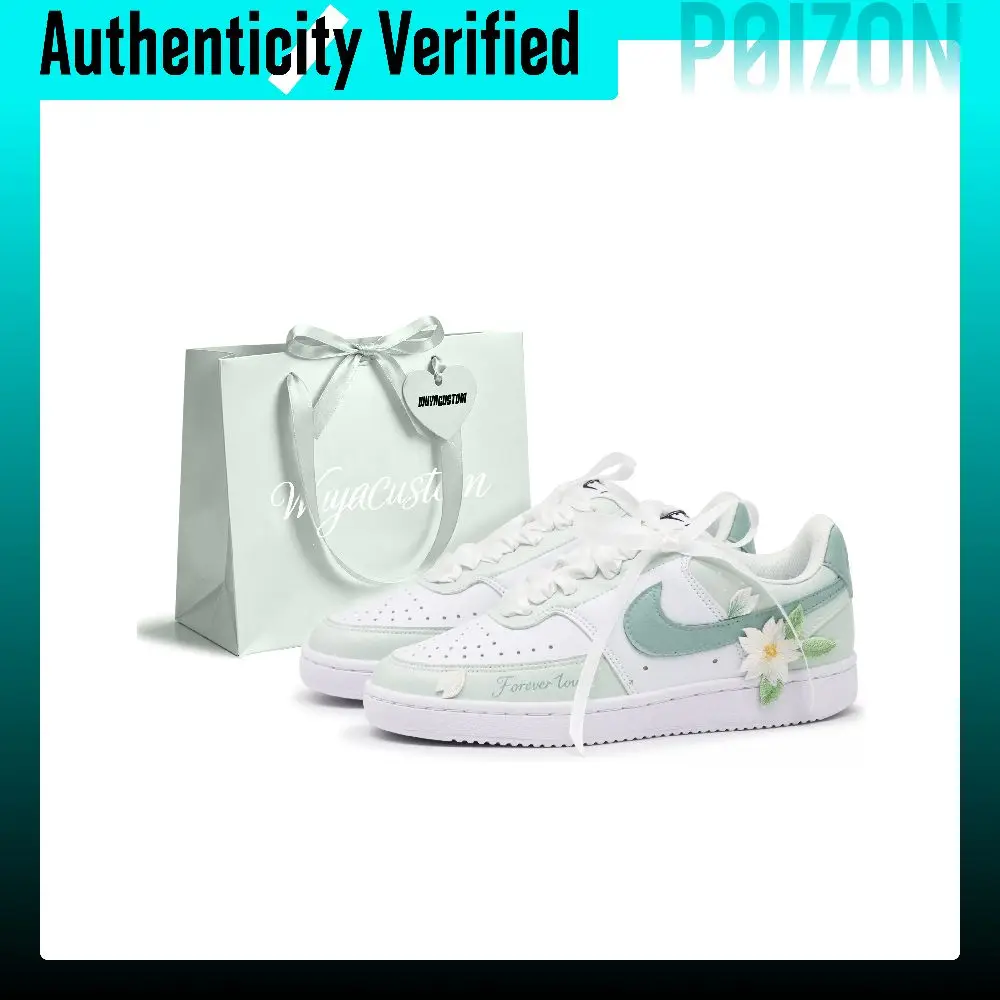 Nike Court Vision 1 Skate Shoes Men's Low-top White/Green DH2987-101(Team1279-S-BOX)