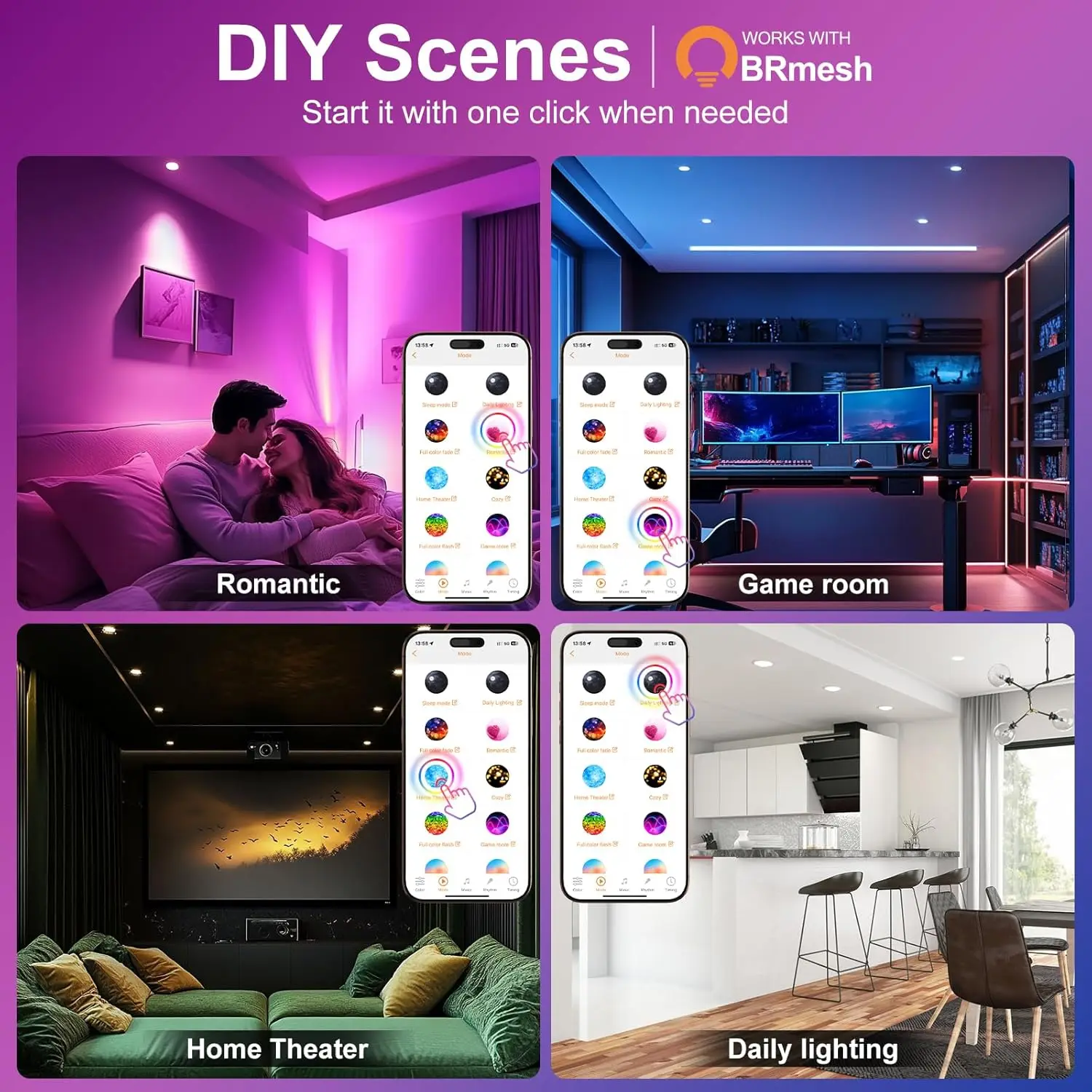 6 Inch Smart Recessed Lights 16W RGBCW Color Changing LED Downlights Dimmable by Alexa & App, 12 Pack