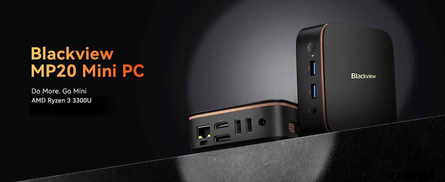Blackview MP20 Mini PC 16GB 2666MHz DDR4 512GB SSD AMD Ryzen 3 3300U Prozessor Bis zu 3.5GHz 4K Windows 11 Pro Mini-Computer für Büro und Zuhause – Detail 1