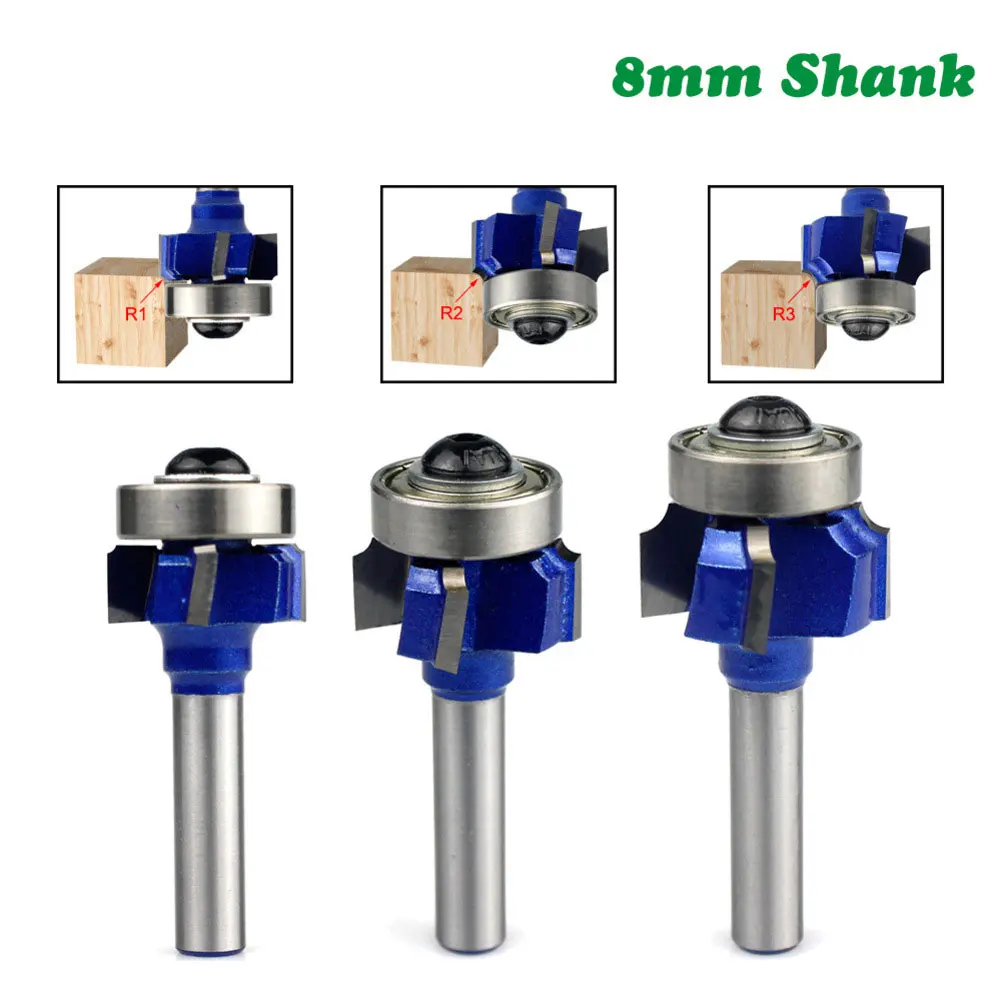 6/8 MM 1/4 Schaft 4 Ecke Router Bit R1 R2 R3 Trim Einfassung Holzbearbeitung Bit Für Holz schneiden Werkzeuge Zubehör