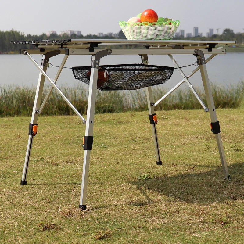 Aluminum Alloy Outdoor Folding Table Retractable Lifting Camping Barbecue Table Outdoor Egg Roll Aluminum Surface Lifting Table