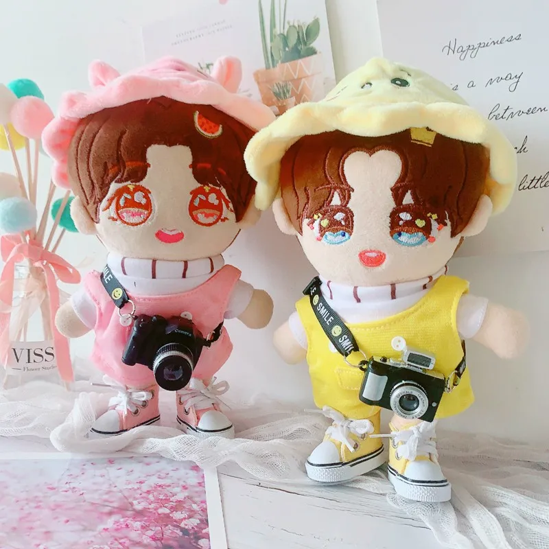 20CM Doll Clothes Sweater+Pants+Scarf+Glasses+Camera Dress Up Cute Plush Dolls Accessories Kpop EXO idol Dolls Gift DIY Toys