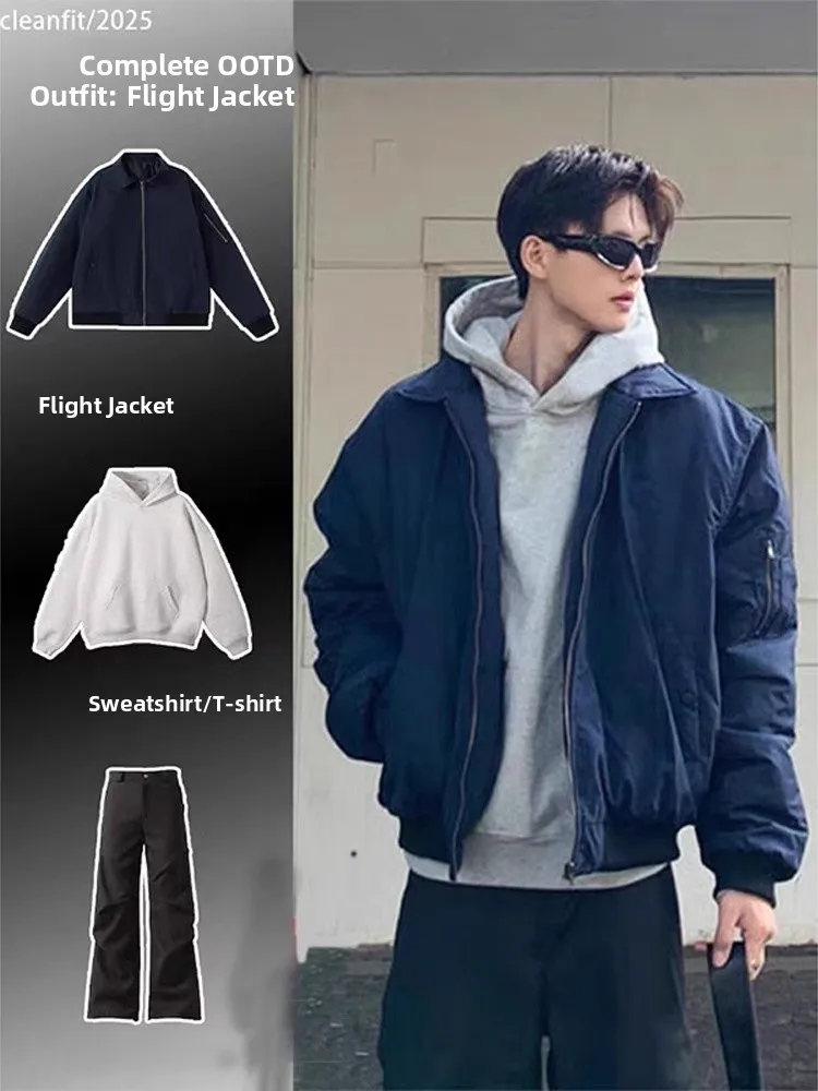 

Мужской комплект Ootd Pilot Jaet Cleanfit: весенне-осенний, синий, повседневный спортивный костюм с длинными брюками, молодежная весенняя коллекция