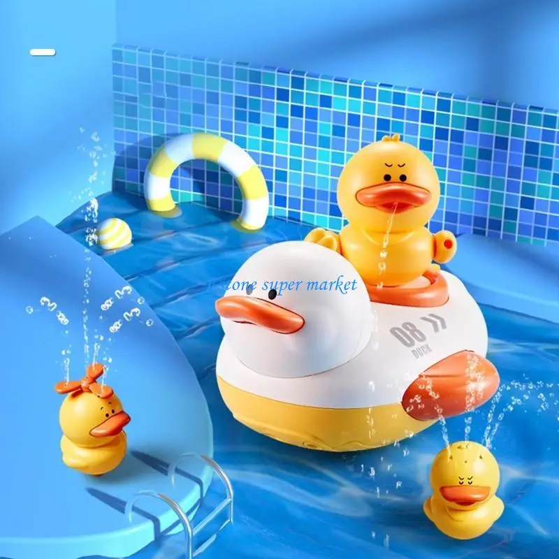 

090B Creative Baby Water Playing Boat Toy Electric Rotary Sprinkler Kids Shower G
