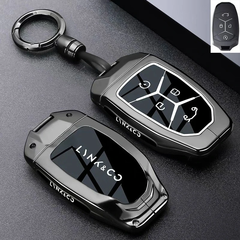 

Protective Zinc Alloy Key Cover Case for Lynk & Co 03/06/07/Z10/05/900/02/09/01 EMP - Key Fob Shell Keybag Keychain