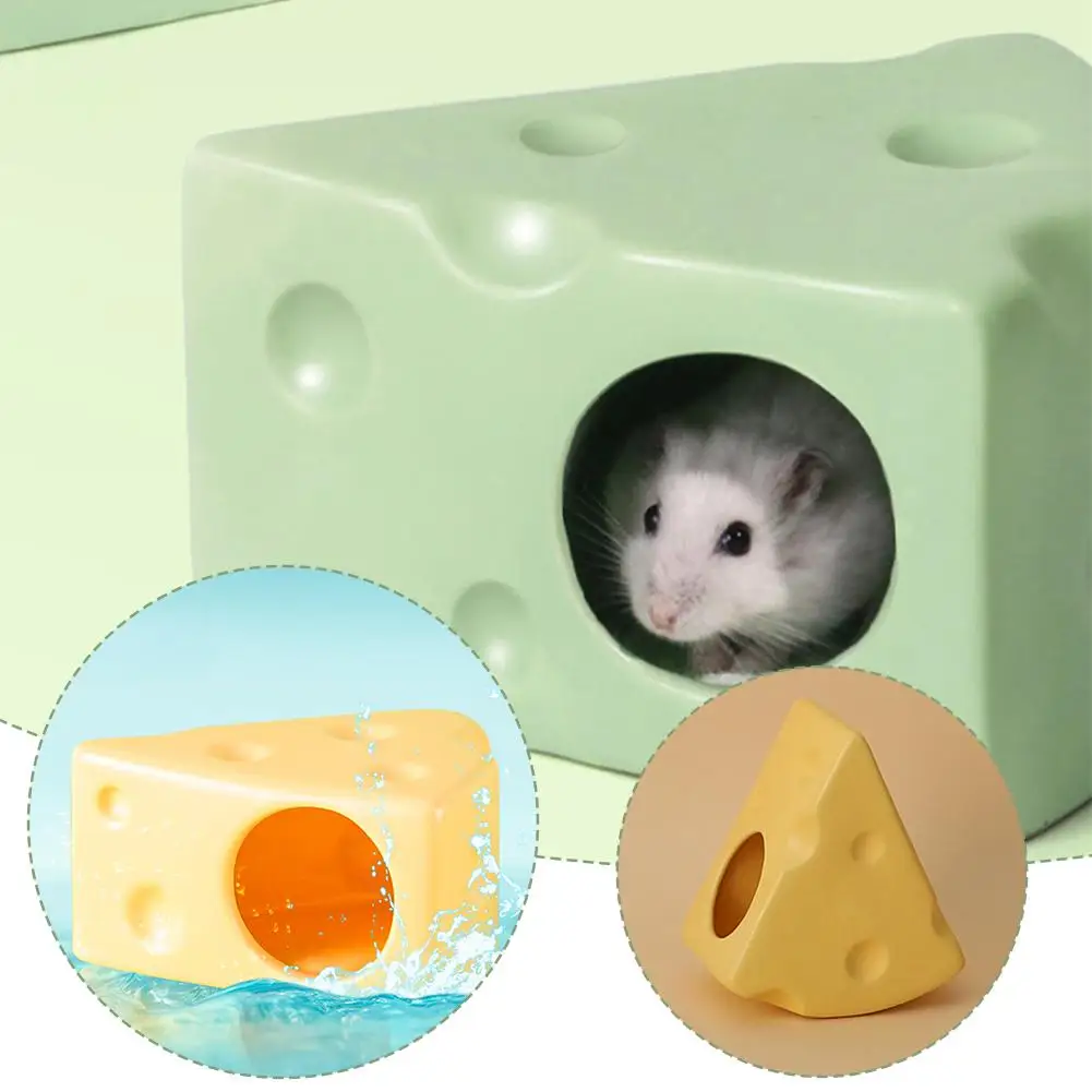 Hamster Cheese Igloo Ceramic Hamster Nest Summer Cool Triangle Cheese House Creative Little Pet Hiding Home Pet Supplies