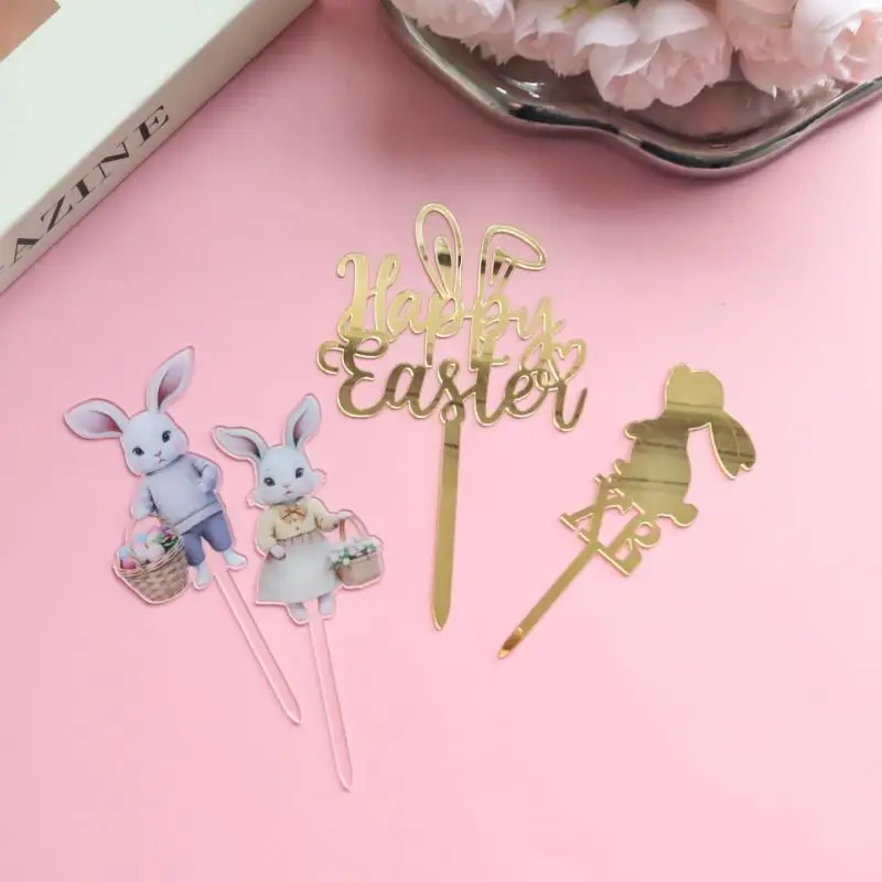 

【HMA20】Acrylic Easter Rabbit Cake Topper Kids Birthday Party Spring Dessert Table Decor Supplies【WH】