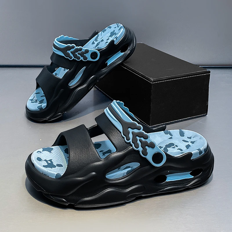 

Summer Couples Fashion Slippers Man Slides Outdoor Non-Slip Women's Platform Slippers Soft EVA Beach Sandals Man Cloud Slippers