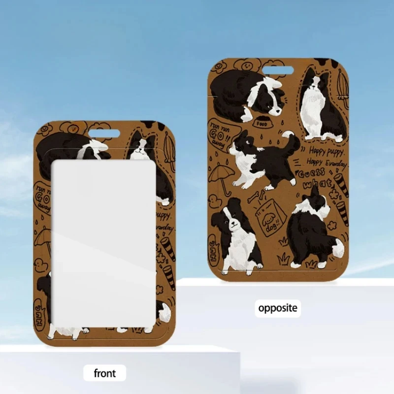 Porte-cartes de chien mignon avec ressort rétractable, adapté à la protection de la carte de bus, couverture de carte de repas, carte d'identité d'étudiant