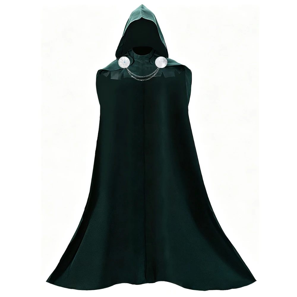 Disfraz de Doctor Doom para cosplay, capa con capucha para adultos, ideal para juegos de rol de superhéroes, disfraces de fantasía, fiestas de Halloween y carnavales.