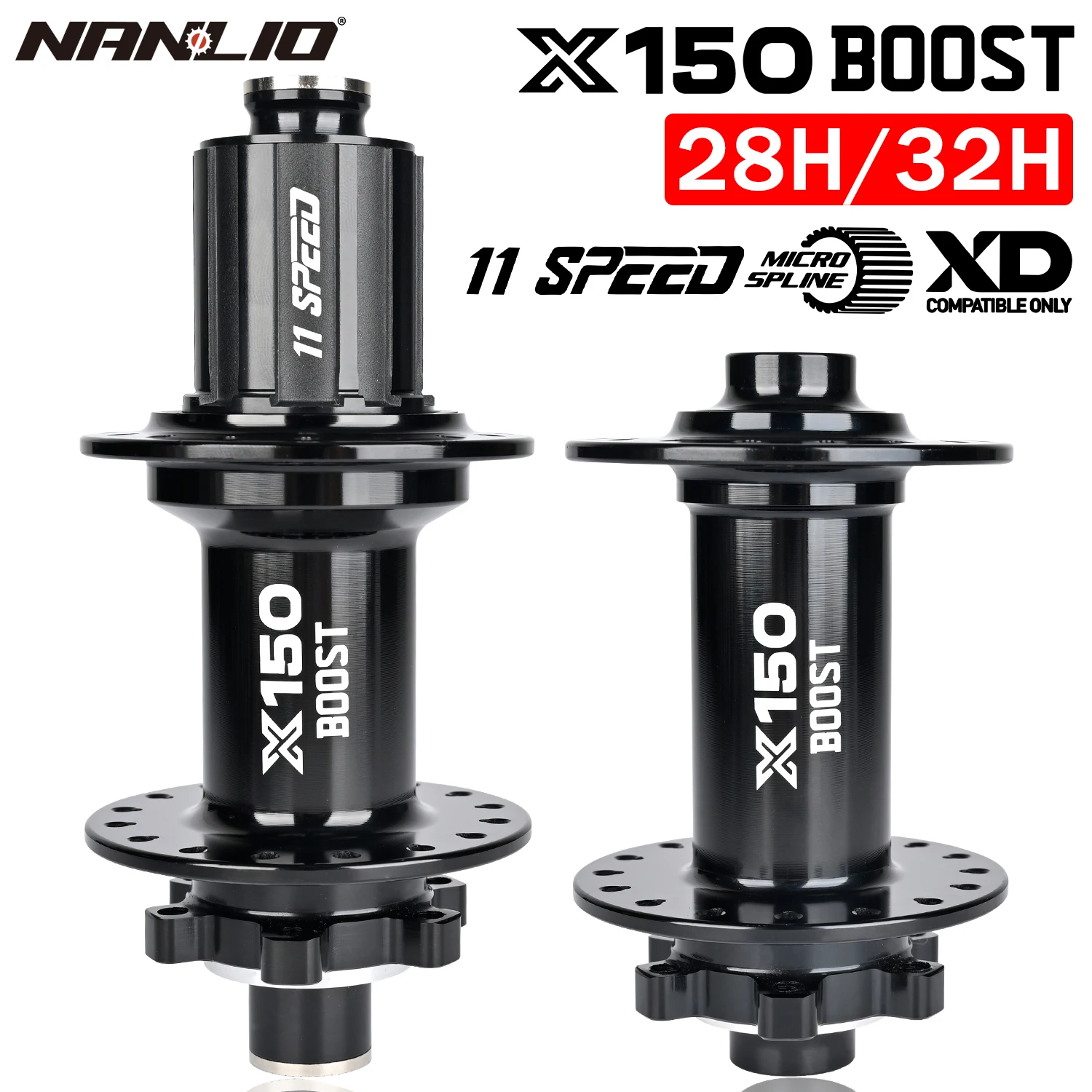 Ступица для велосипеда MTB из алюминиевого сплава Nanlio X150 BOOST, 6 собак, 150 т, 28 отверстий, дисковый тормоз