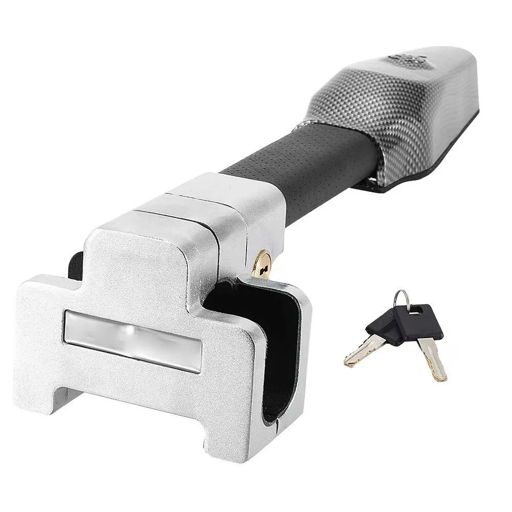 Universal Retractable Anti-Theft Security Alarm Lock Car Steering Wheel T-Lock Main Material Steel Safety Protection