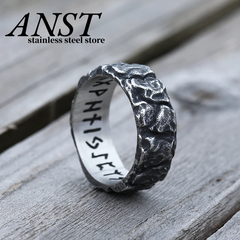 Freeshipping Retro 316L Stainless Steel Viking Runes&Knot Ring For Man Women Fashion Jewelry Couple&Wedding Gift