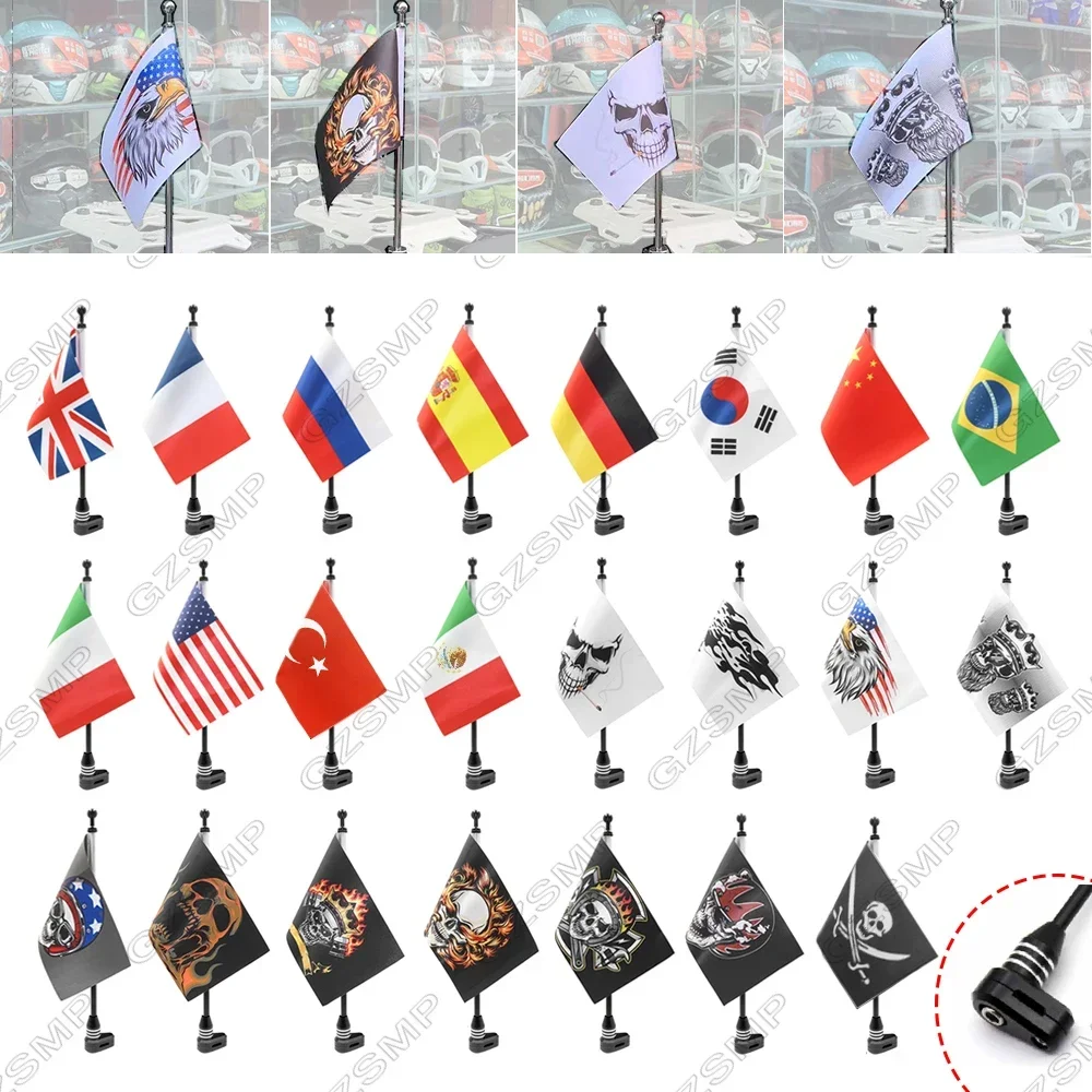 

fit For Honda Goldwing GL1800 2001-2011 GL1500 GL1200 Motorcycle Aluminum Rear Mount Luggage Vertical Flag Pole Skull Flag