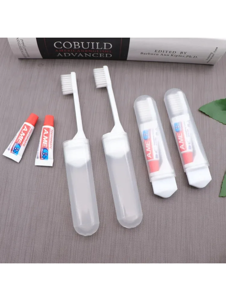 1/5 PC Portable Mini voyage brosse à dents dentifrice ensemble adulte sortant Camp brosse à dents jetable bagage à main nettoyage en profondeur soins bucco-dentaires