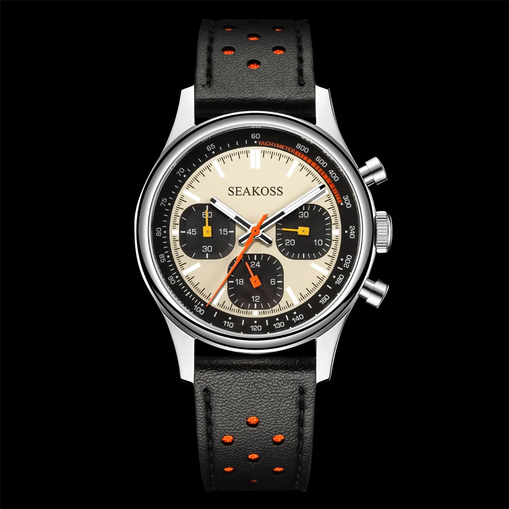 SEAKOSS 1963 Chronograph 40mm Mechanical Watch Men's with Seagull