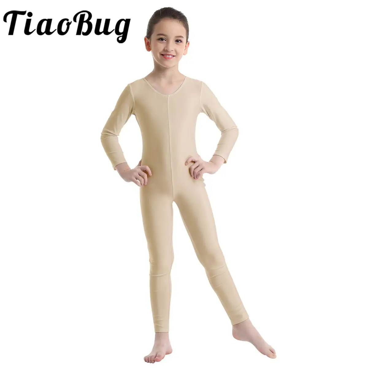 

Kids Girls Ballet Dance Leotard Gymnastics Yoga Jumpsuit Solid Long Sleeve Bodysuit Workout Dancing Class Training Dancewear