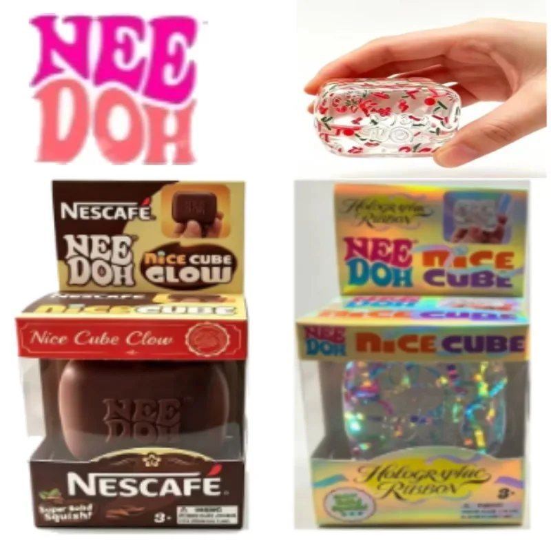 NeeDoh Ice Cube Maltose Squish Toy Soft TPR Squeeze Sensory Toy Anxiety Stress Relief Toy  Adult Vent Toy