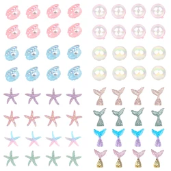 3D Mermaid Cake Toppers Crystal Shell Sea Star Cupcake Decorations DIY Under the Sea Birthday Baby Shower Party Supplies Crafts